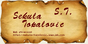 Sekula Topalović vizit kartica